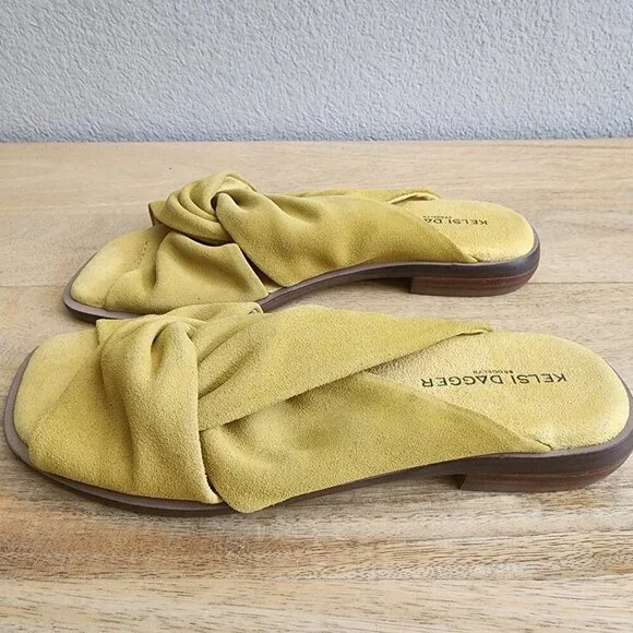 Kelsi Dagger Brooklyn Shoes Womens Size 6.5 Suede Knot Slide Sandals Comfort - Picture 5 of 11